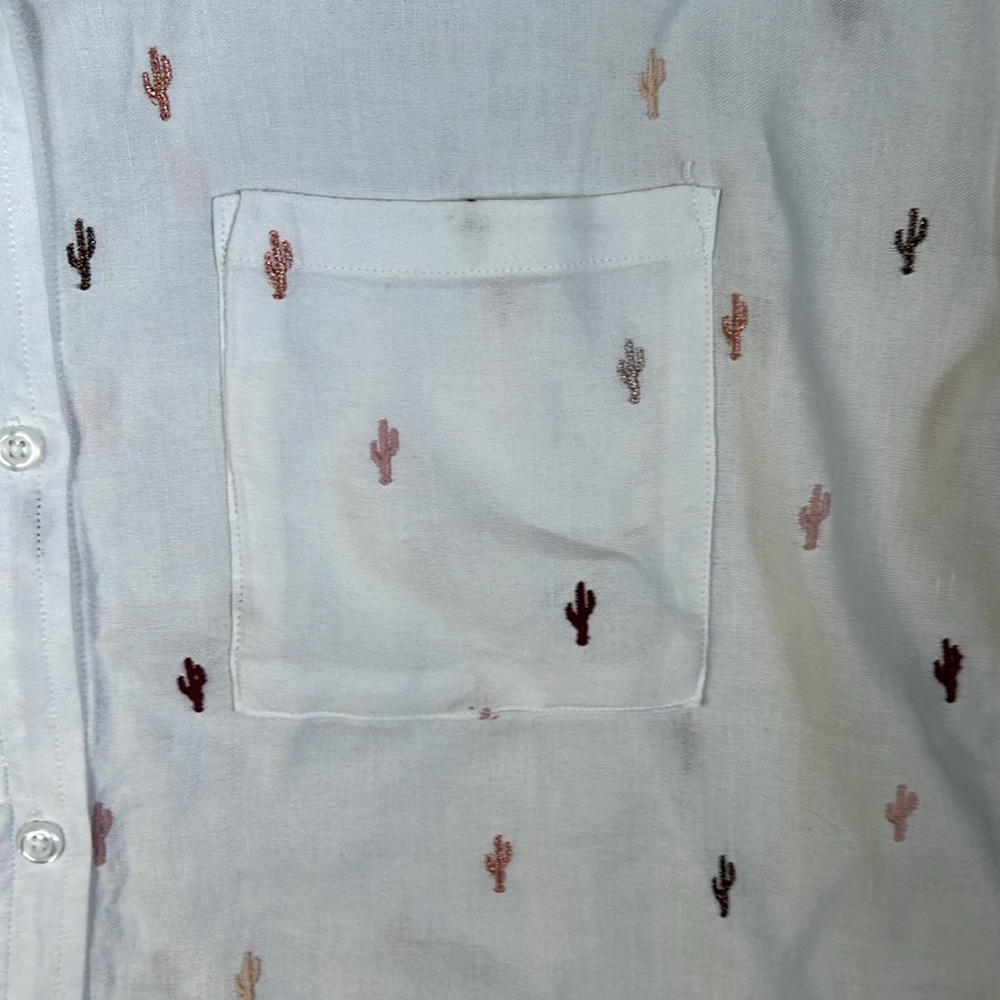 Rails Cactus Print Button Front Top Size Small - image 3